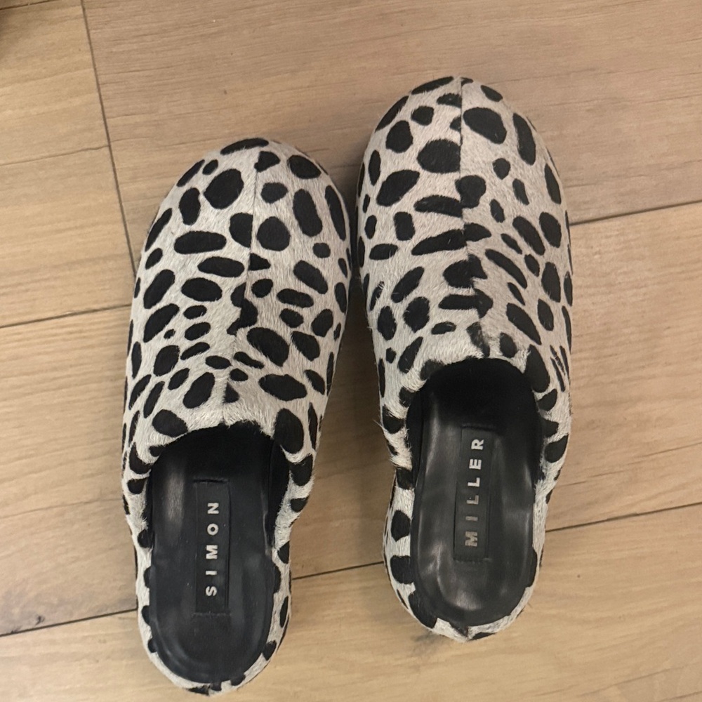 Simon Miller Spotted Black and White Mules
